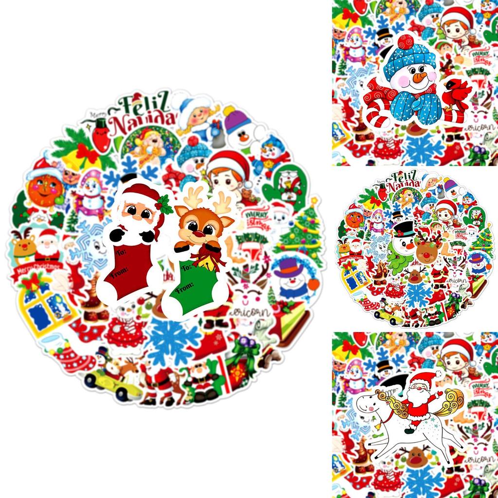 50 Christmas Themed Cartoon Stickers For Scrapbooking And Decorations