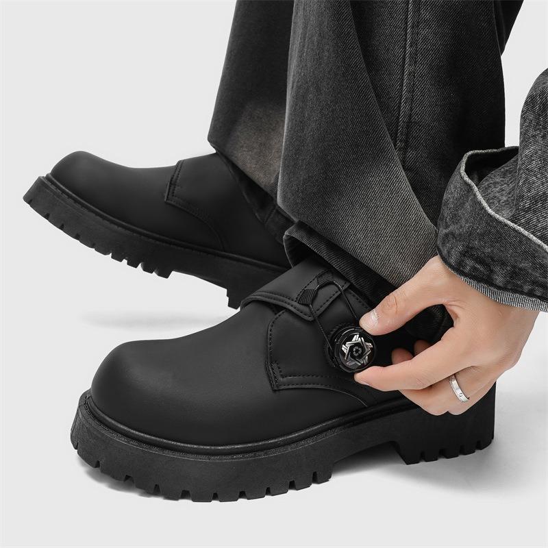 Fashion Shoes for Men High Quality Casual Sneaker Men Leather Original British Thick Sole Shoes Trend Comfort Derby Shoes Zapatos Hombre