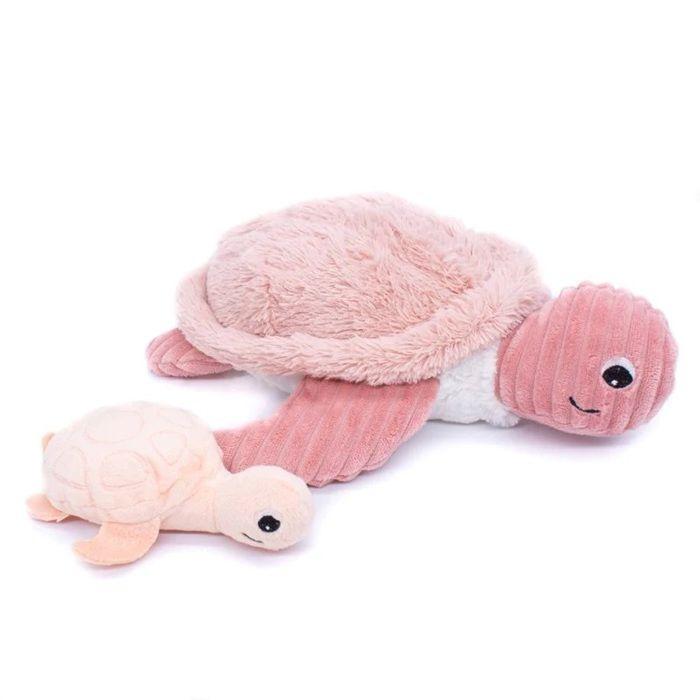 Peluche Ptipotos tortue maman bébé rose