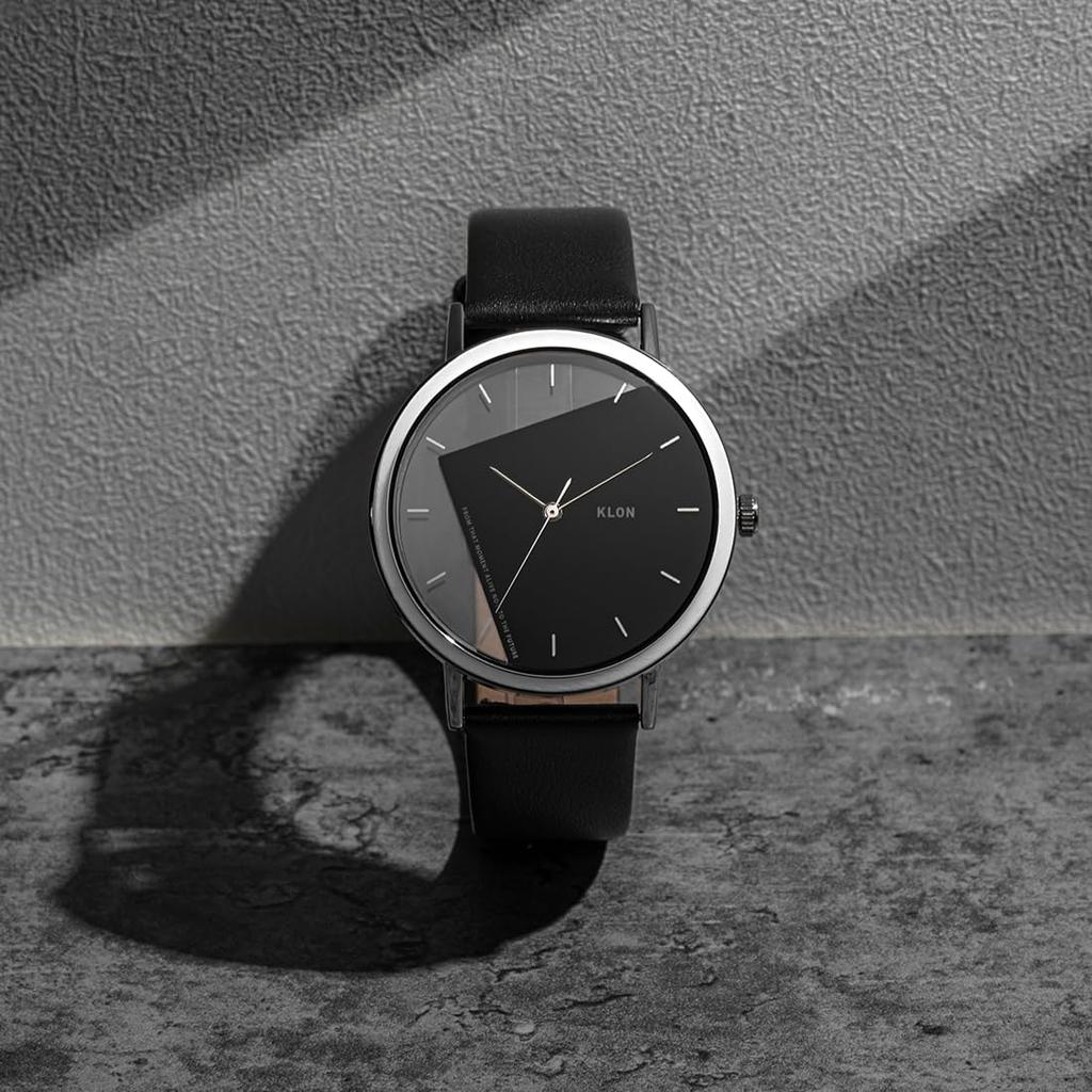 KLON INVISIBLE UNIVERSAL SHAPES BLACK 38mm Skeleton Watch with Transparent Leather Square for Men and Replacement Strap Available [rectangle] Strap,