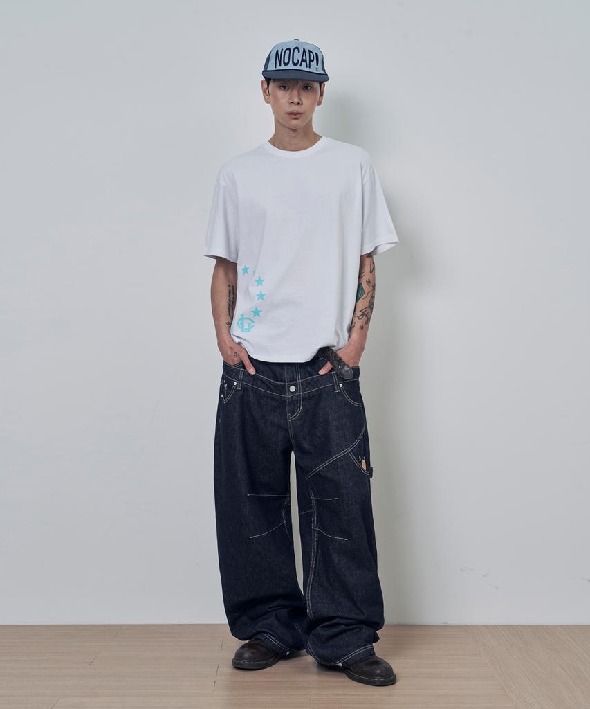 Lujeoseukeulleob Circle Star Logo Short Sleeve T-Shirt White