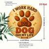 Vintage Iron Art 8x8 Inch Metal Dog Sign Funny Wall Decor Cute Puppy Plaque For Living Room Gift Working Hard For My Home