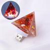 Natural Crystal Stone Pyramid Statue USB Night Light Reiki Orgone Pyramid Lamp Amulet Sculpture for Home Office Decoration