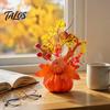 Indoor Decorative Harvest Fruit Fall Artificial Pumpkin Table Centerpiece, Autumn Fake Decoration with Sunflowers, for Desk Maple Leaves Berries