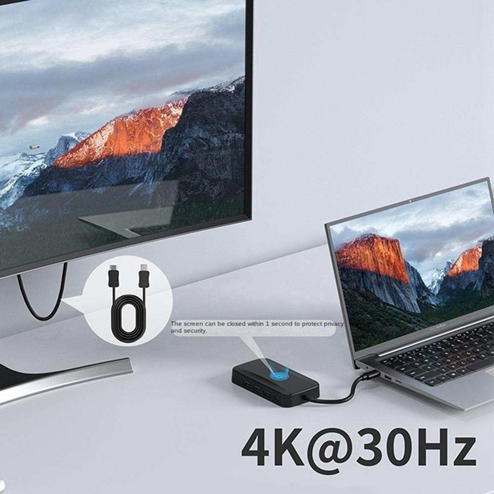 

FX-2330 5-in-1 Type-C Hub with PD Charging,3 USB 3.0 Ports,and 2K UHD Wireless HD As Shown A