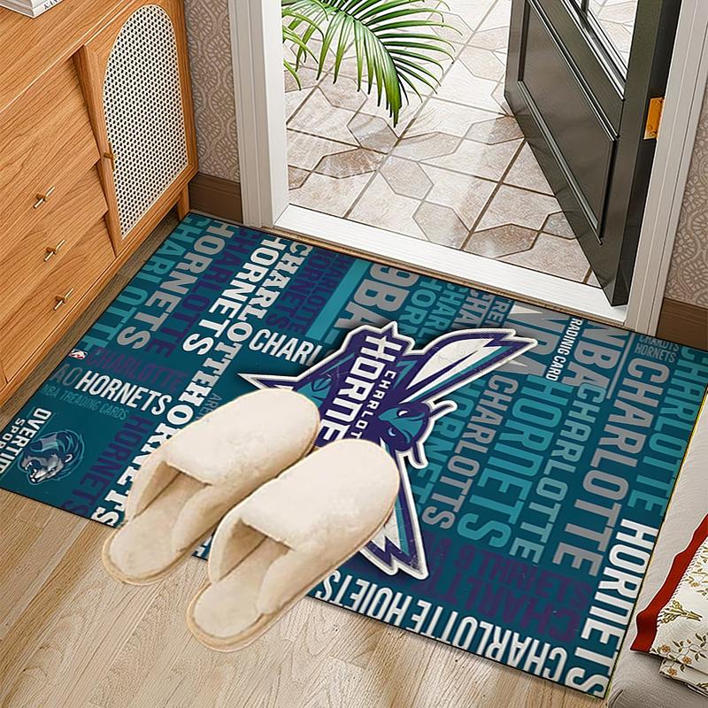 Charlotte-Hornets Logo Rug Office Carpet Non-Slip Mat, Chair Rug Floor Covering for Gaming, Bedroom, Living Room , Home Decor Christmas Gift
