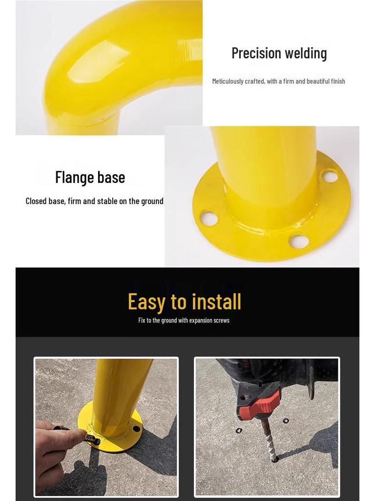 U-Shaped Steel Car Stopper: M-Type Anti-Collision Guardrail and Parking Barrier
