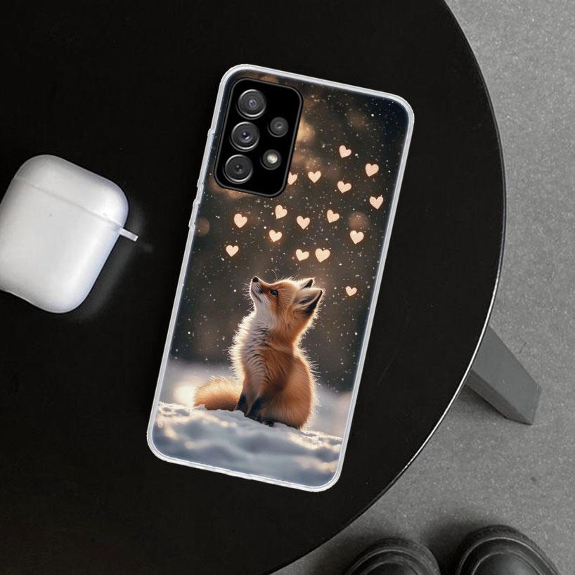 Animal Fox Phone Case Cover for Samsung Galaxy A12 A22 A32 A52 A72 A02S A51 A50S A31 A20S A10S Note 20 Ultra 10 Plus Galaxy A12