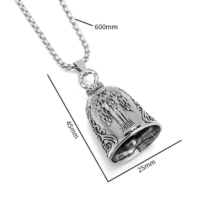 Retro and Simple Heart-shaped Wing Bell-shaped Alloy Pendant, Versatile and Fashionable, Perfect for Personalizing Your Look.
