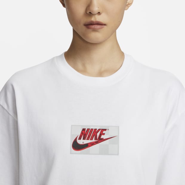 Nike Drop Shoulder Sleeve T Shirt Women's White FN4176-100
