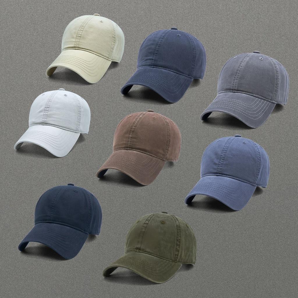 Wind Easiest for Match Washed Japanese Stylefashiontrendy Peaked Cap Sun Hat Men's Face Baseball Cap Women's Small Pure Color Cotton