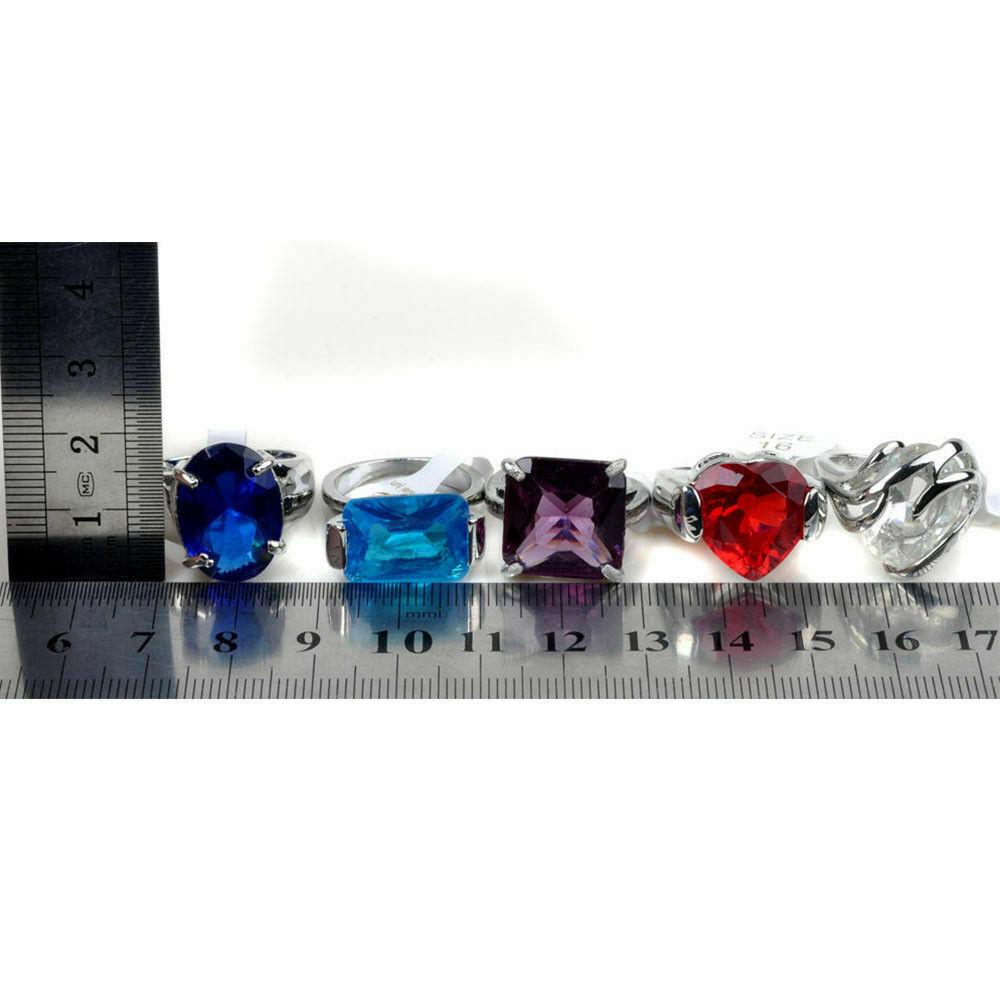 20Pcs Wholesale Crystal  Mixed Rings Bulk Finger Ring Band Jewelry