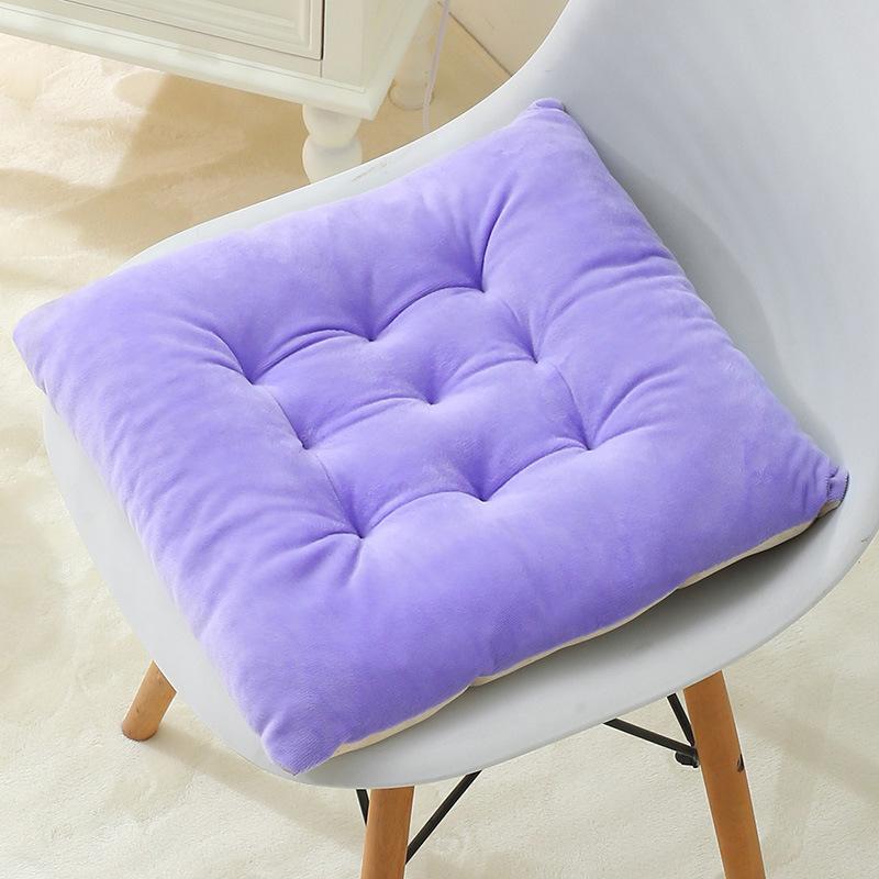 1pcs Solid Color Thickened Soft Plush Student Stool Cushion Circular Meditation Mats Square Living Room Floor Cushions Anti Slip Balcony Pads