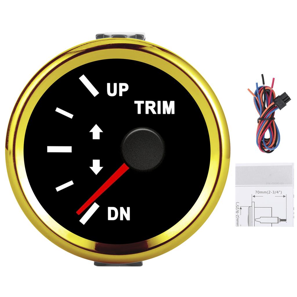 Balance Gauge Meter Boat Trim Balance Gauge Meter IP67 Waterproof with Red Backlight 52mm Ship Yacht Marine Yacht Trim Gauge
