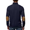 Jacquard Men's Button-Down Stand Collar Patchwork Henley Long-Sleeved Casual Sweatshirt