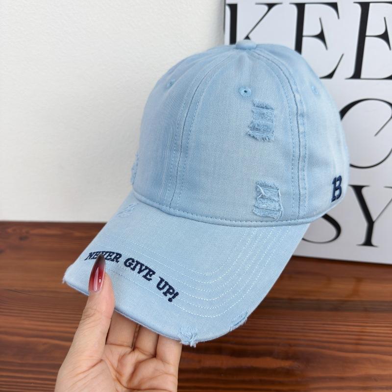 Spring And Summer Soft Top Washed American Ripped Baseball Cap Male And Female Alphabet Embroidered Cap Sun Hat