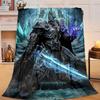 1PC Game Warcraft Darkness Warrior Flannel Blanket Gift, Suitable for Both Men And Women, Soft Ideal for Beds And Sofa, Birthday Or Christmas Gift
