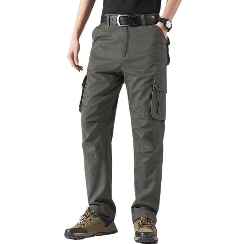 Men's 3D Pocket Straight-Leg Cargo Pants for Outdoor Casual Wear
