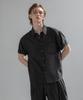 Dekkoloso Cool Linen-Like Short Sleeve Roll-Up Shirt [Black]