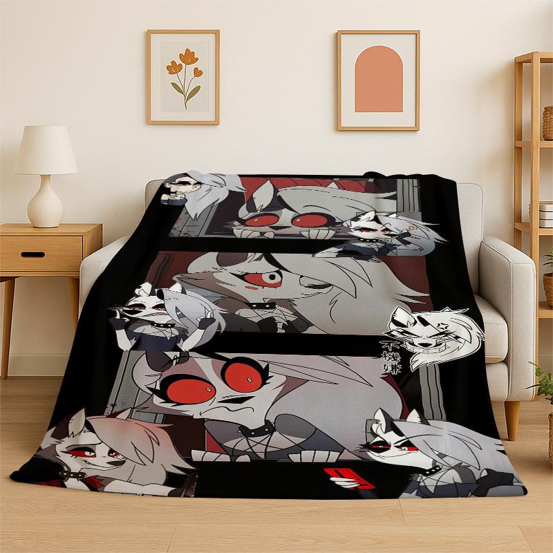 

3D Cartoon H-Hazbin Hotel Charlie Flannel Blanket Soft Warm Throw Blanket for Bedroom Living Room Bed Travel Camping Picnic 75x90cm
