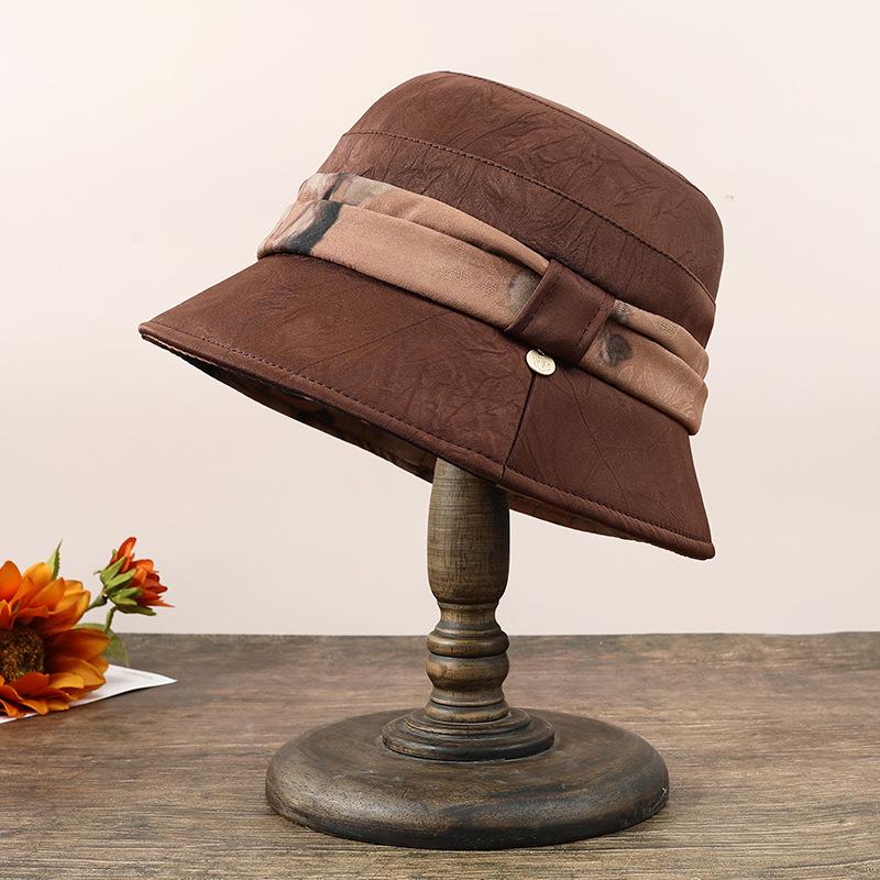 Ladies new hat autumn and winter top hat double thermal basin hat middle old man hat mother fashion bucket hat