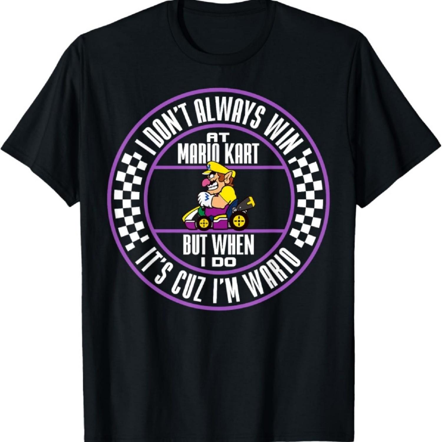 Nintendo Mario Kart Wario When I Win Circle Text T-Shirt XXXXXL разноцветный