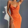 Women Summer Split Slip Dress Ladies Summer Evening Party Cocktail Dresses