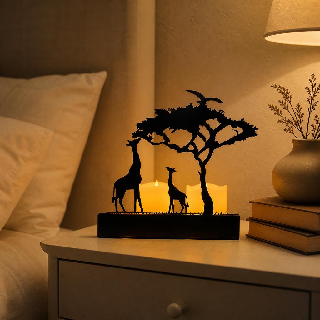 Metal Candle Holder Home Decoration European Style Minimalist Iron Art Candle Holder Ornament Night Atmosphere Prop with Giraffe Design