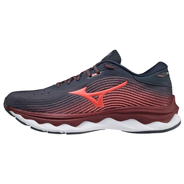 Mizuno Wave Sky 5 Protiskluzové Prodyšné Běžecké Boty s Nízkým Svrškem Dámské Tenisky Modré Červené J1GD210263