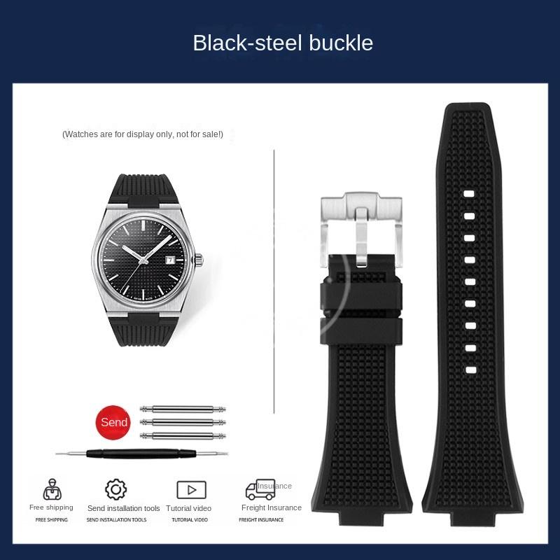 1853 PRX Quick release rubber bracelet For Tissot Men's watchBand Super Player T137.407 T137.410 waterproof silicone watch strap