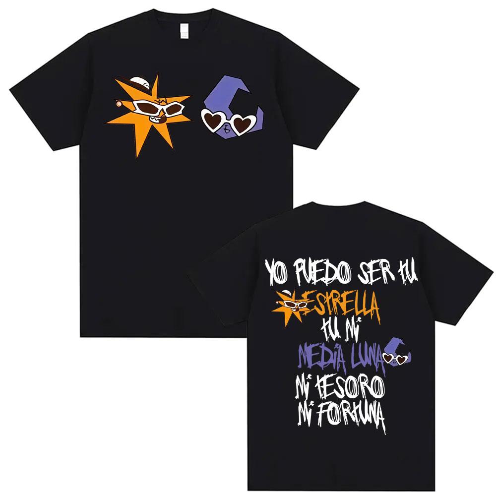 Rapper Mora Lo Mismo Dela Otra Vez Tour 2025 Merch Tshirts Unisex Fashion Hip Hop Vintage T Shirt Unisex Short Sleeve Tshirt Tops