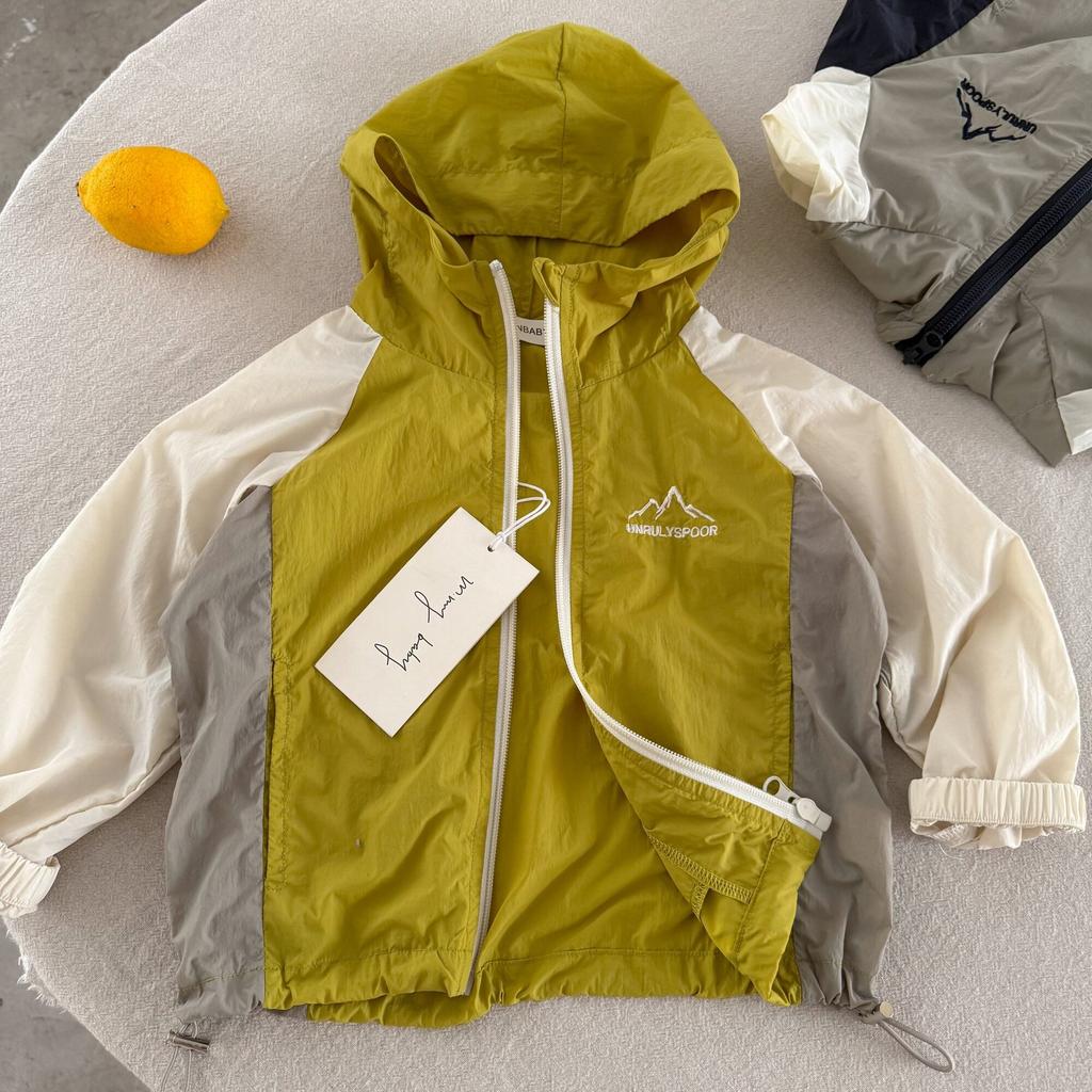 Kinder Sommer Berg Block Kapuzen-Sonnenschutzjacke Leichte Freizeit-Oberbekleidung