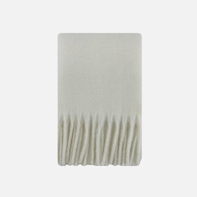 Wool Dopamine Solid Color Tassel Scarf Women's Autumn and Winter Large Soft Waxy Warm Scarf