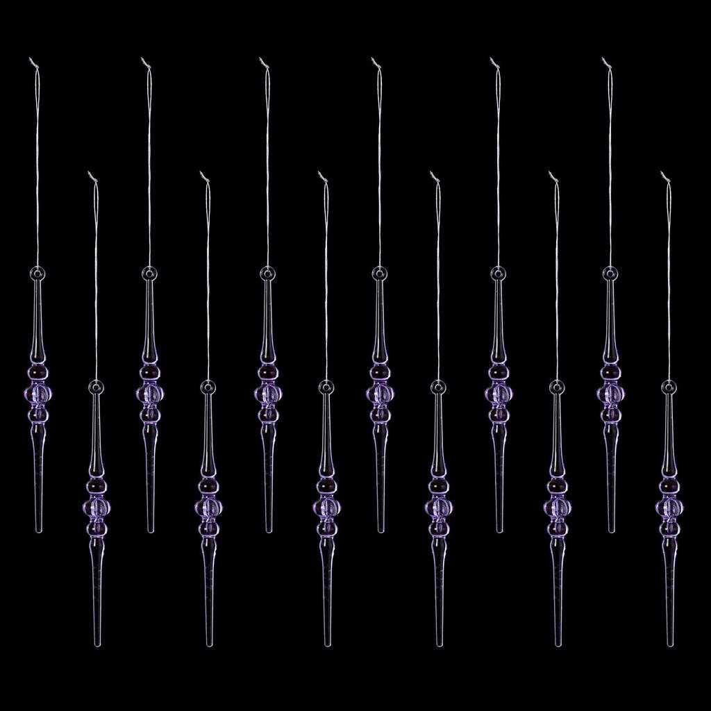 12 Pcs Multi-color Acrylic Icicle Ornament Set for Christmas Tree Decorations