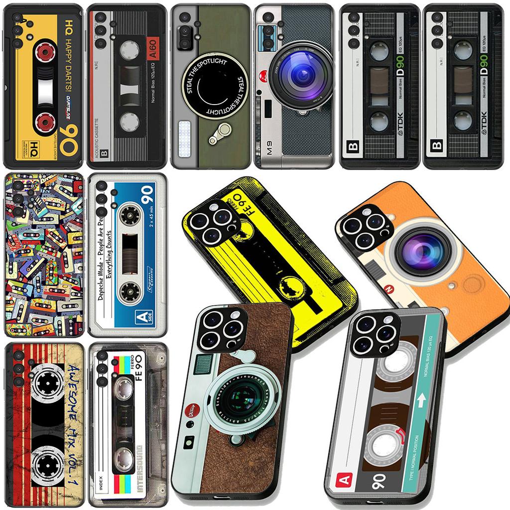 Retro Camera Vintage Cassette Tape Phone Case for Samsung Galaxy Note 20 9 10 S8 S10 Lite S9 Plus A54 A53 A21S S10E A17 Cover