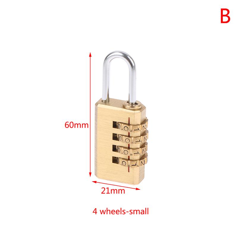 Mosazný Mini 3/4místný Číselný Kódový Zámek Kombinační Visací Zámek Visací Zámek Resetovatelný Na Cestovní Tašku Dveře Skříňku