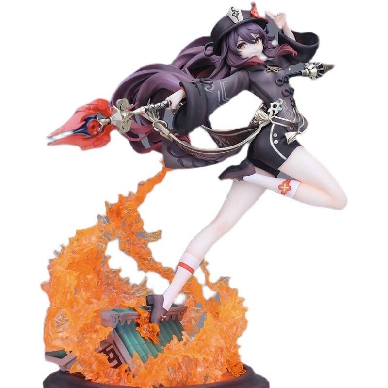 28cm Game Genshin Impact Hutao Anime Figure Combat Ver Pvc Action Figurine Collectible Model Doll Decoration Toy For Boys Gift
