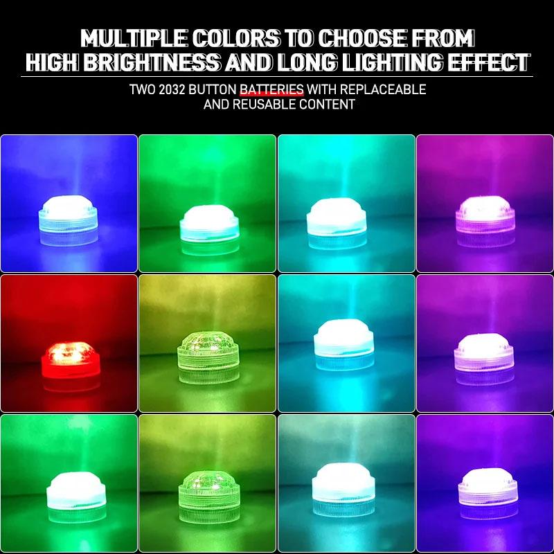 LED Car Interior Ambient Light Decoration Wireless Adhesive Bicycle Tail Light Auto Roof Atmosphere Lamp Diamond Diving Light Neon Lights 4