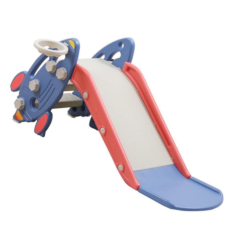 Toddler Slide Plastic Multifunctional Safe Easy To Storage Kids Folding Slide for Indoor Outdoor Blue
