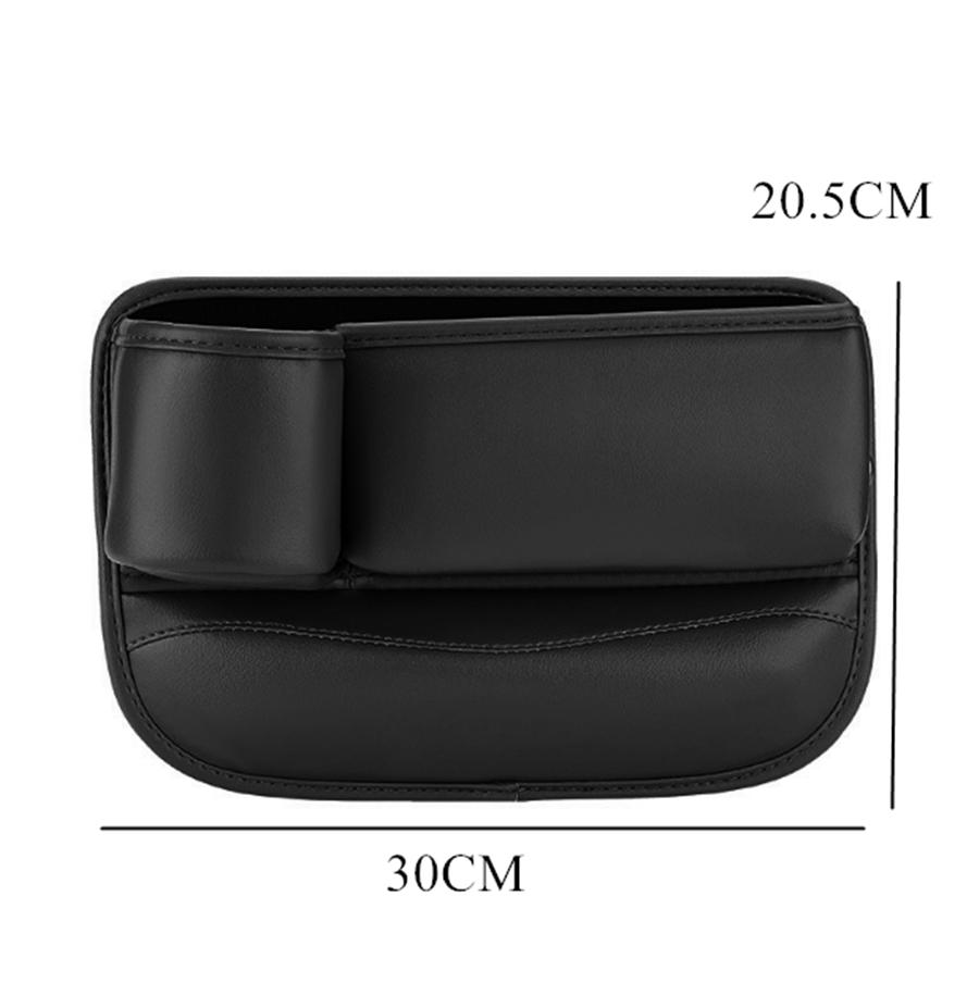 Front Left Seat Gap Storage Box Console Side Seat Filler Organizer w/Cup Holder