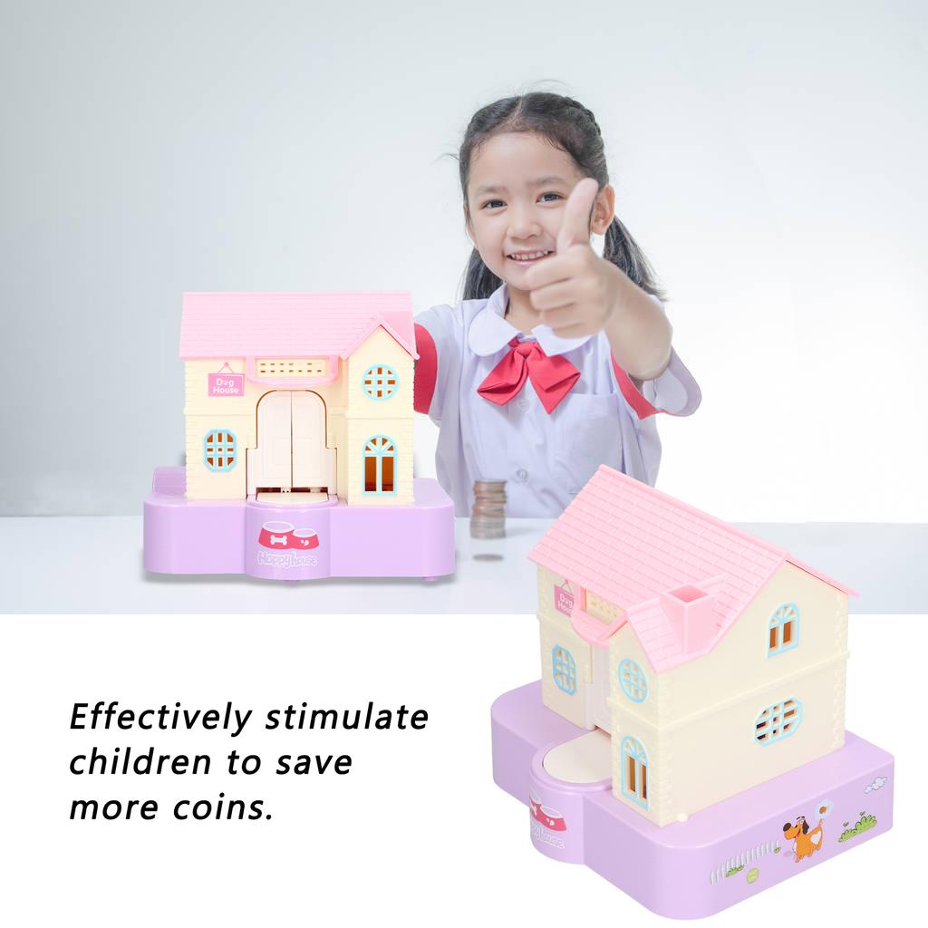 Hundkoja Sparbössa Automatisk Myntsväljare med Ljudeffekter Leksak Gåva för Barn Elektrisk Stöld Myntbank