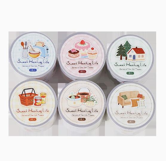 6pcs/1lot Decorative Adhesive Tapes Sweet Life Scrapbook Junk Journal DIY Paper Japanese Masking Scrapbooking Stickers