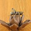 1 buc. Figurină rafinată de lăcustă din alamă de epocă - Ornament de artizanat antic din metal, decor mic de birou pentru Ziua Recunoștinței
