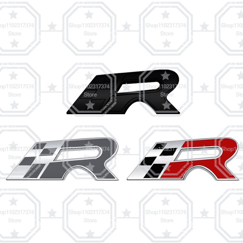 gycsn9 3D R Front Grill Emblem Metal Car Side Badge Decoration Rear Trunk Sticker For 300 LEON 5f IBIZA 6j ATECA Race Flag
