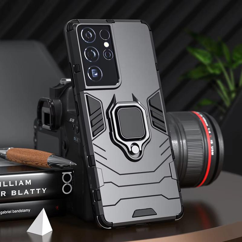 360° Rotating Metal Bracket Phone Cases For Samsung Galaxy S25 S24 S23 S22 S21 S20 Ultra Plus FE Ring Car Magnetic Hard PC Cover