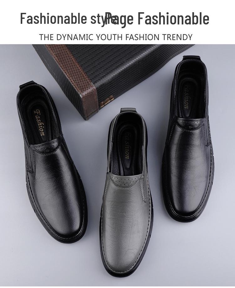 Men's Spring Loafers: Formal Leather Slip-on, Low-top Casual Driving Shoes, Top Layer Cowhide