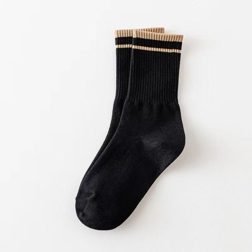 10 Paar Einfache Wadenlange Socken Patchwork Damen Kniestrümpfe Ins Streifensocken Frühling Herbst