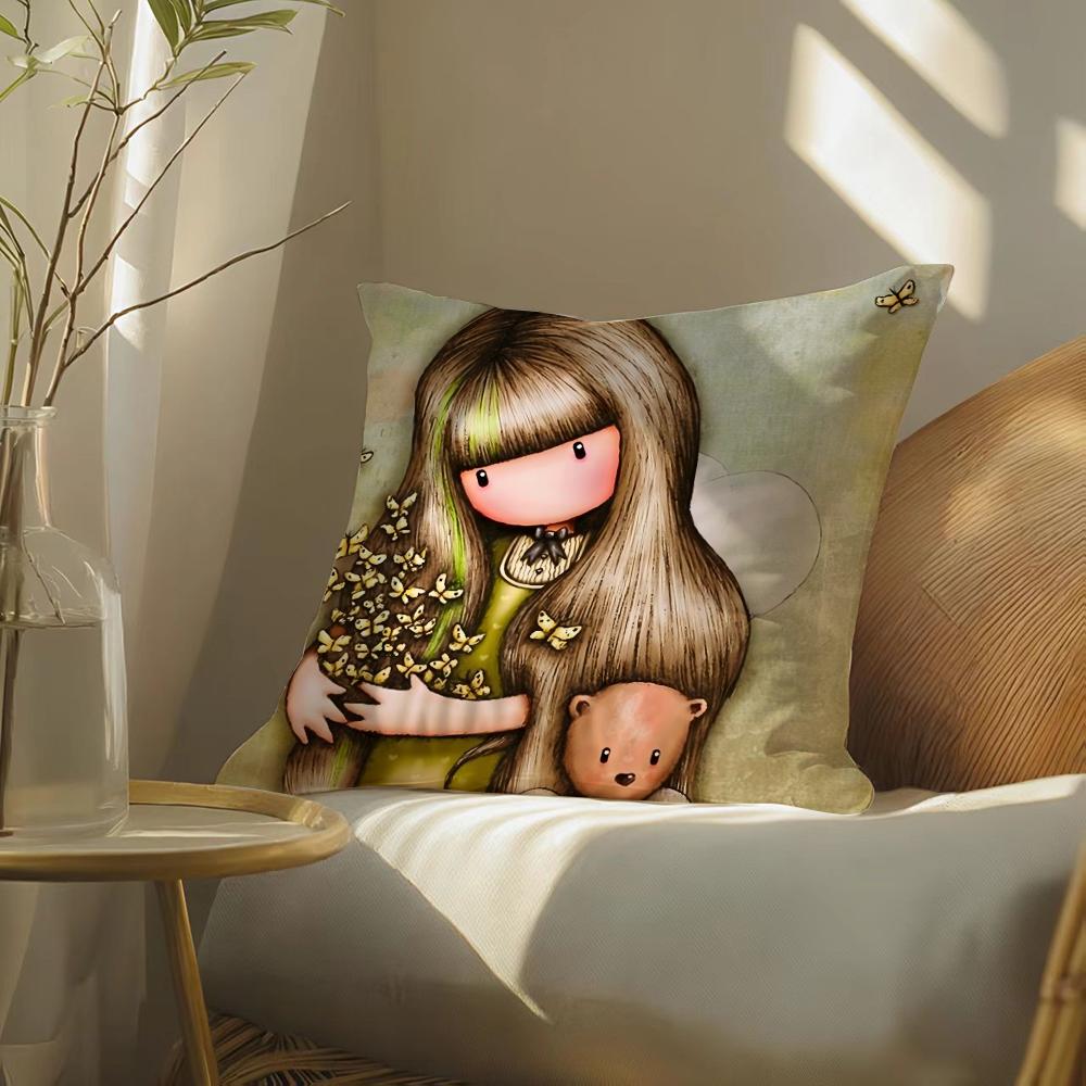 Cartoon S-Santoro Gorjuss Pillow Case Pattern Printed Pillowcase For Living Room Sofa Cushion Cover & Bedroom Decor