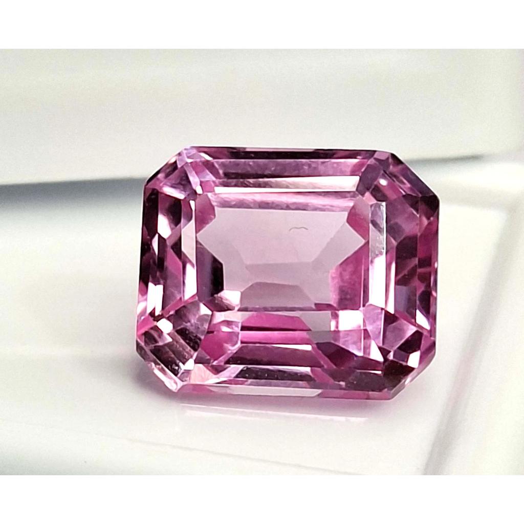 Beautiful Natural Light Pink Spinel 9-11 Ct Emerald Cut Certified Gemstone