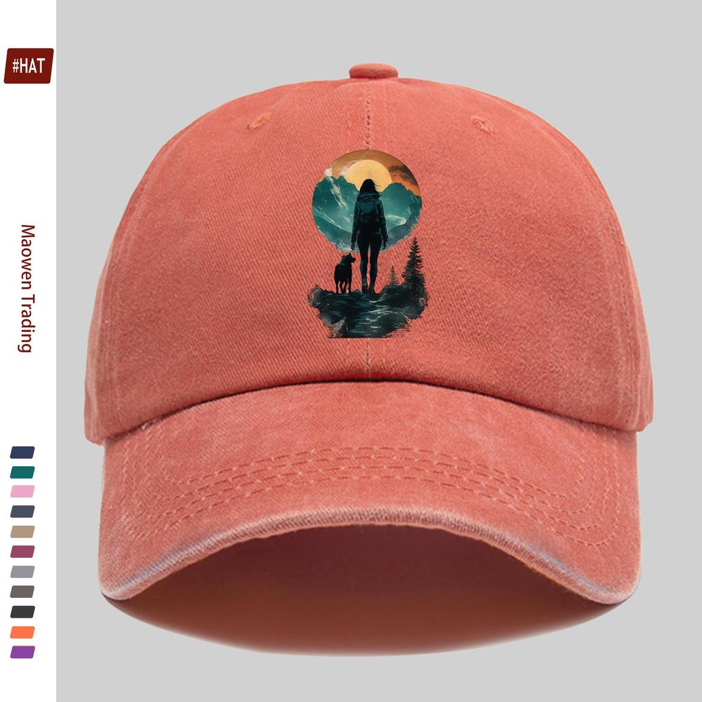 Pc Sunset Pattern WomenS Outdoor Casual Sports Printed Baseball Cap  Adjustable Buckle Lightweight Polyester Ideal For Tra